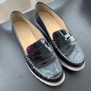 Black slip-ons, size 10